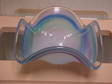 Art Glass Swirl Table Bowl Beautiful Rainbow Colors on Bona